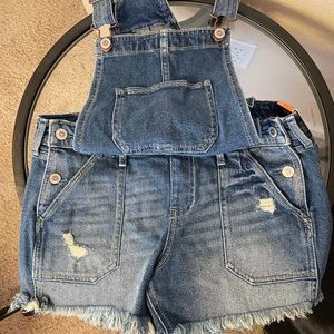 hollister jean shortalls